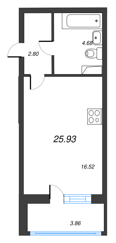 Студия 25,9 м²