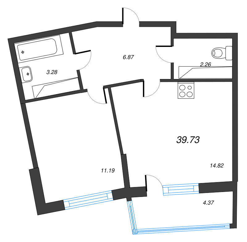 2 ккв (Евро) 39,7 м²