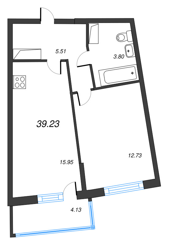 2 ккв (Евро) 39,2 м²