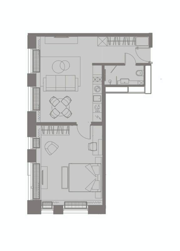 2 ккв (Евро) 55,8 м²