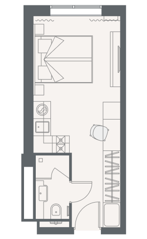 Студия 21,5 м²