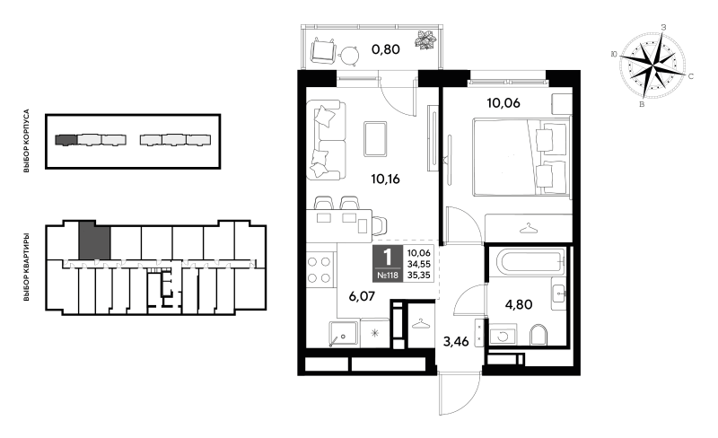 2 ккв (Евро) 35,4 м²