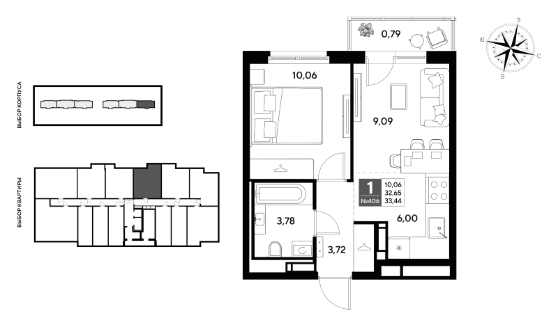 2 ккв (Евро) 33,4 м²