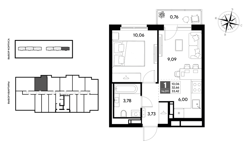 2 ккв (Евро) 33,4 м²