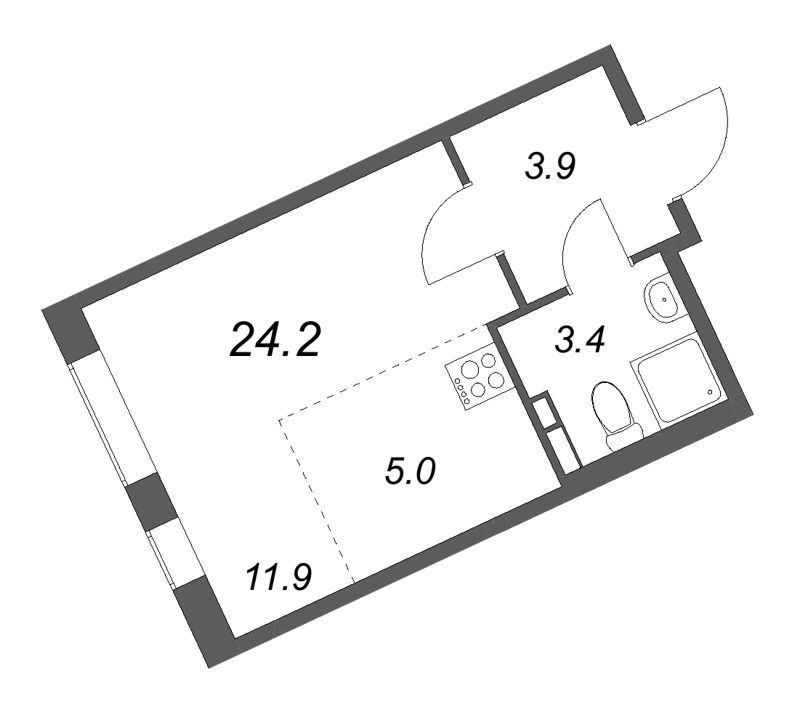 Студия 24,2 м²
