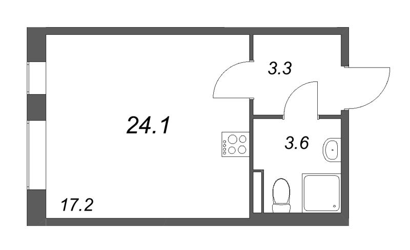 Студия 24,1 м²
