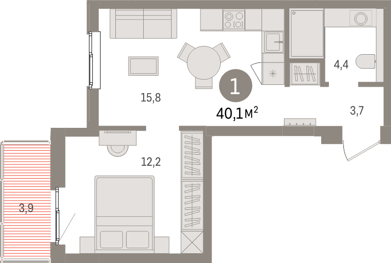 2 ккв (Евро) 40,1 м²