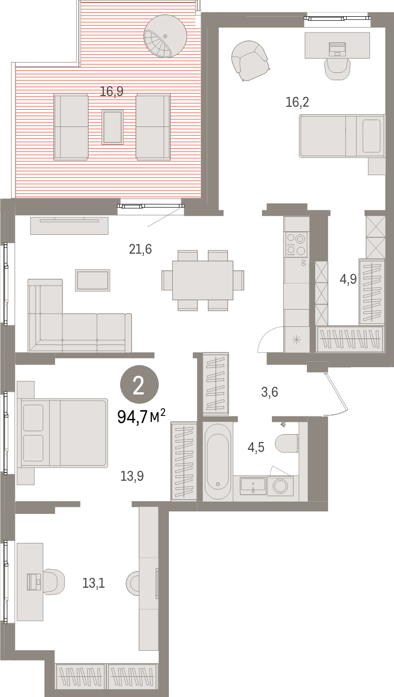 4 ккв (Евро) 94,7 м²