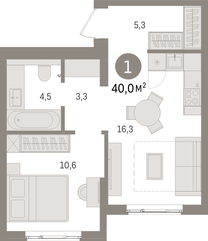 2 ккв (Евро) 40 м²