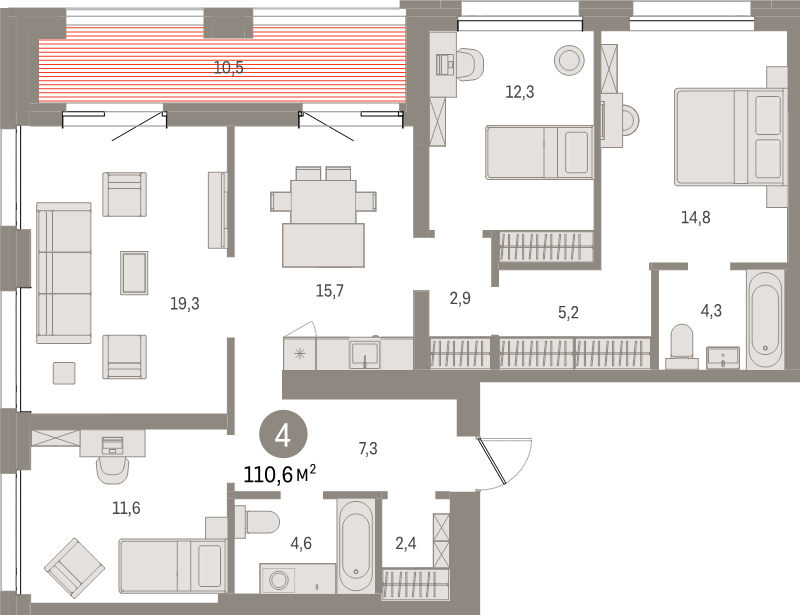 5 ккв (Евро) 110,6 м²