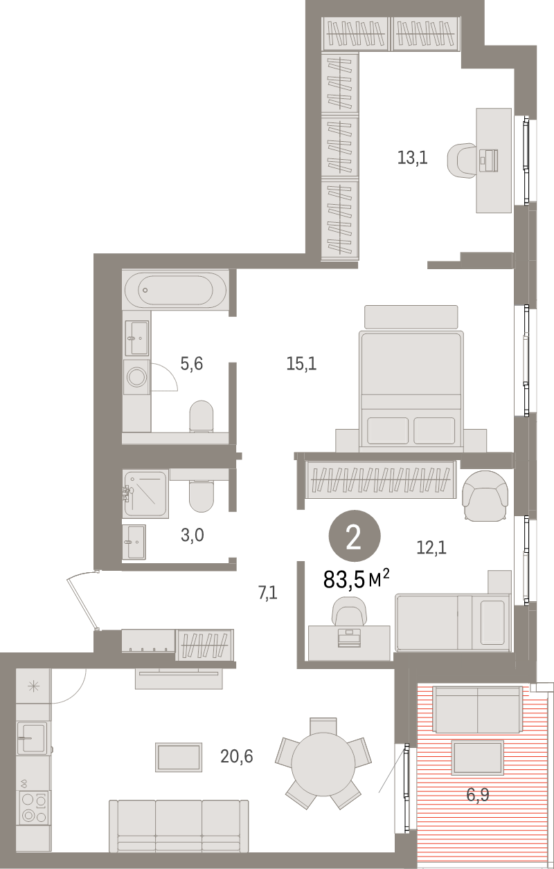 4 ккв (Евро) 83,5 м²