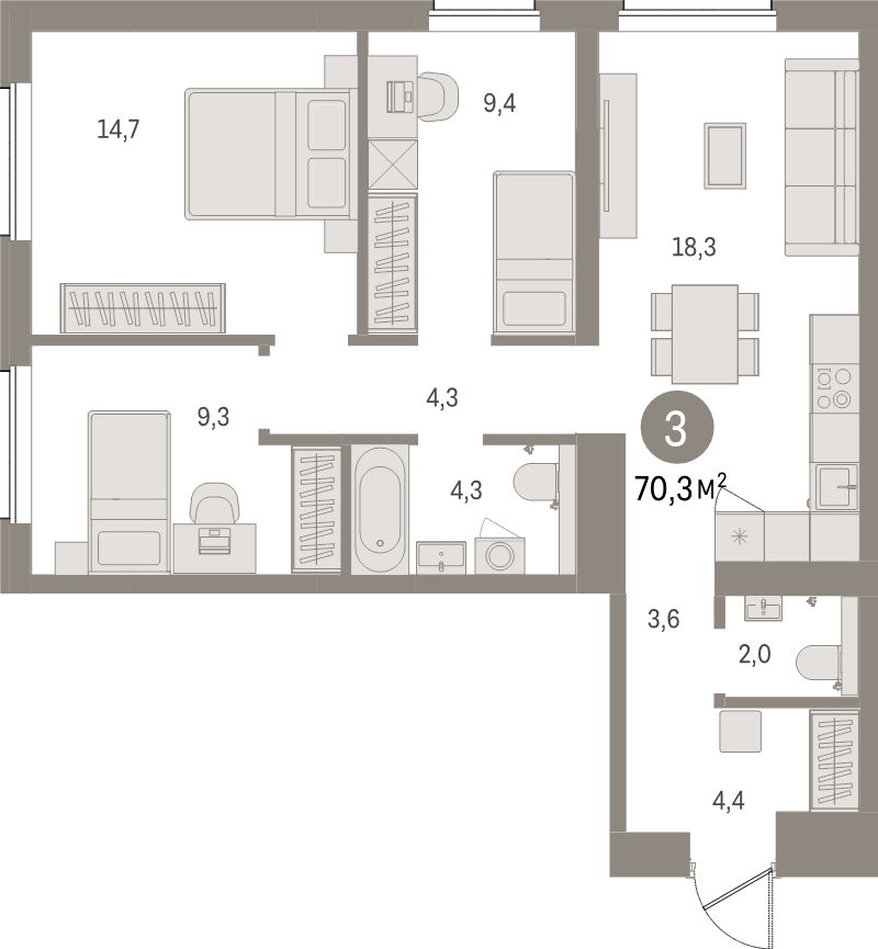 4 ккв (Евро) 70,3 м²