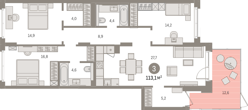 4 ккв (Евро) 113,1 м²