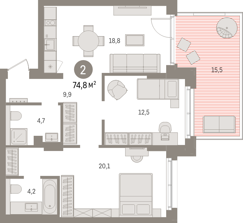 3 ккв (Евро) 85,6 м²