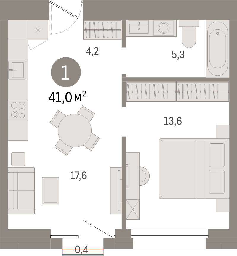 2 ккв (Евро) 41 м²