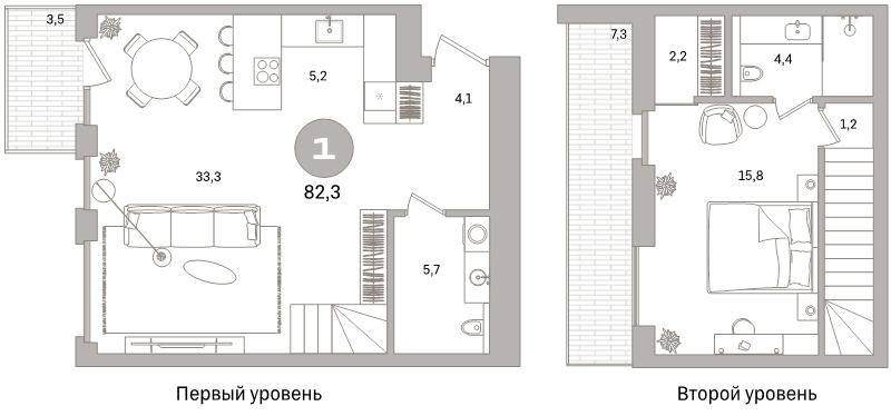 2 ккв (Евро) 82,8 м²