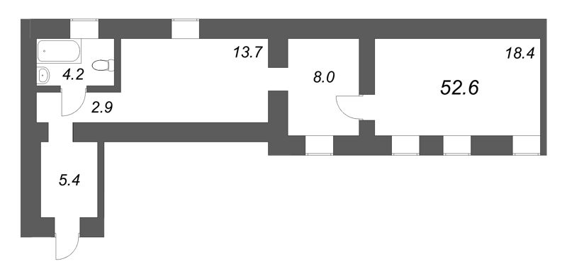 1 ккв 52,6 м²