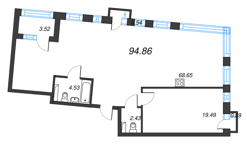 2 ккв (Евро) 96,3 м²