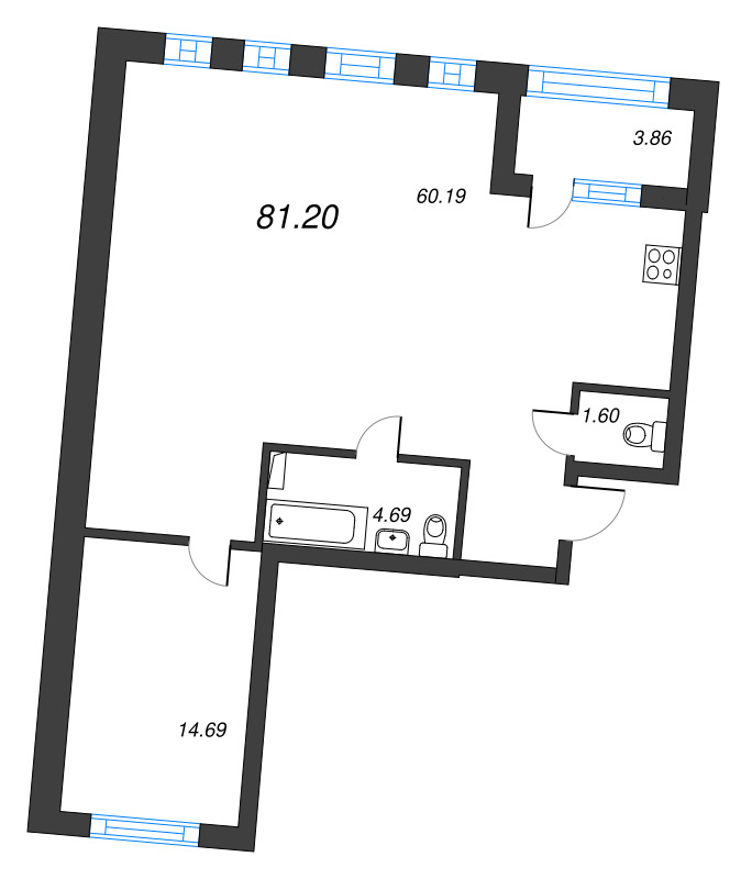 2 ккв (Евро) 83,1 м²