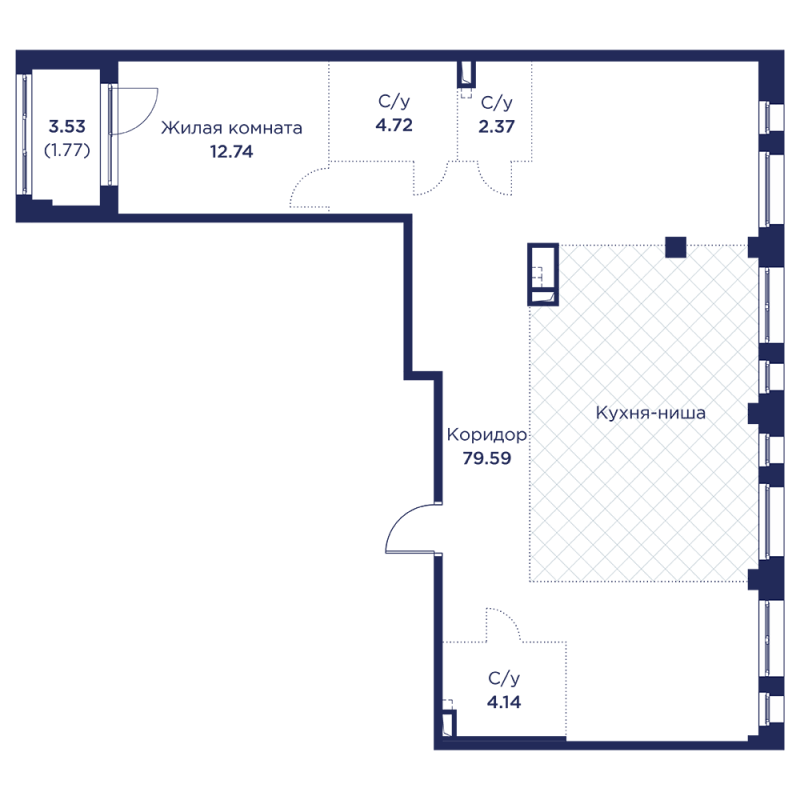 2 ккв (Евро) 105,3 м²