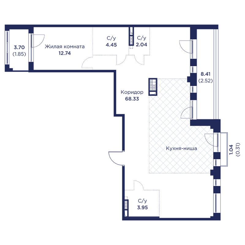 2 ккв (Евро) 96,2 м²
