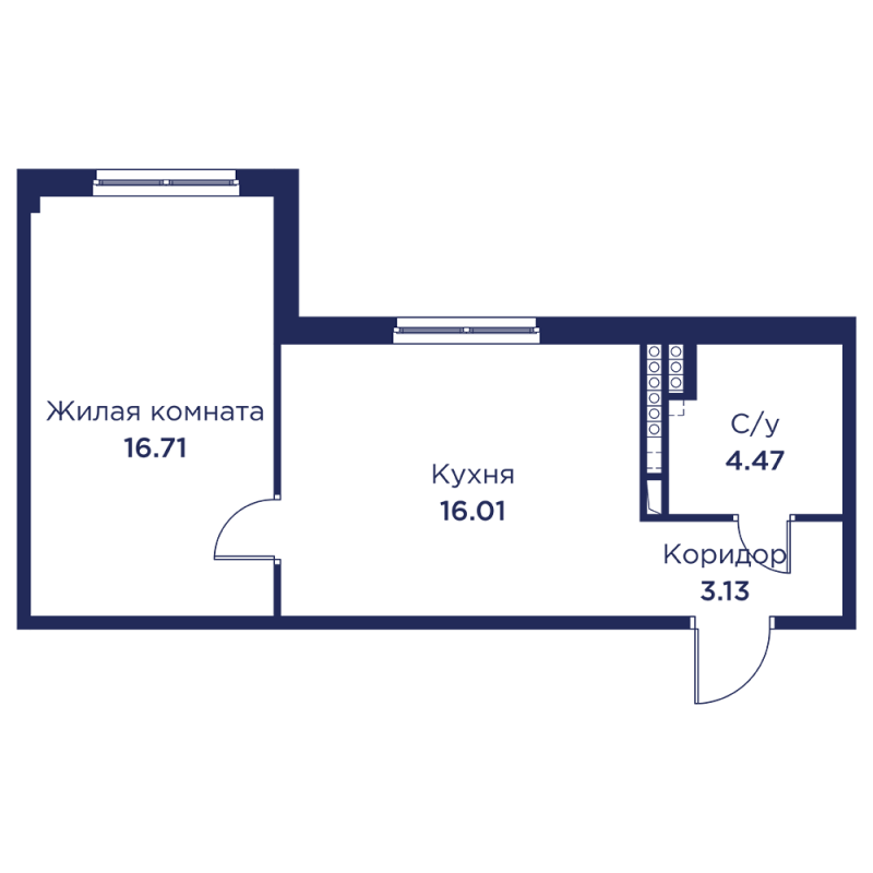 2 ккв (Евро) 40,3 м²