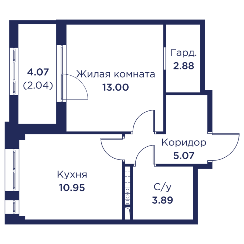 1 ккв 37,8 м²