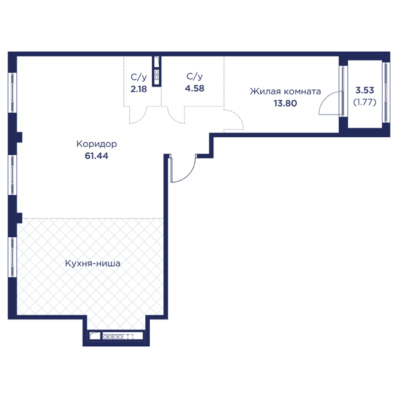 2 ккв (Евро) 83,8 м²