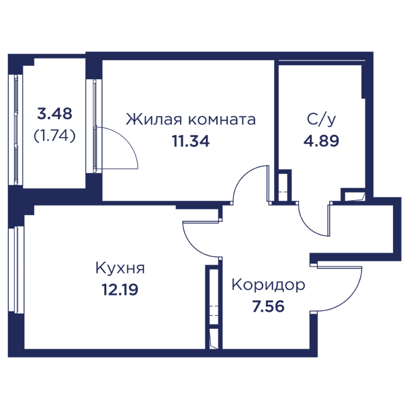 1 ккв 37,7 м²