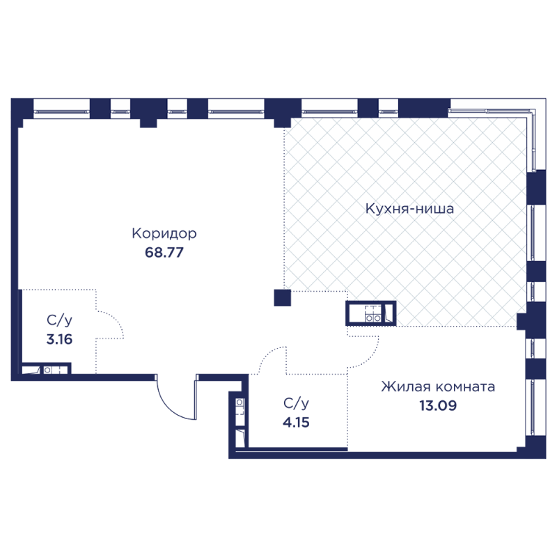 2 ккв (Евро) 89,2 м²