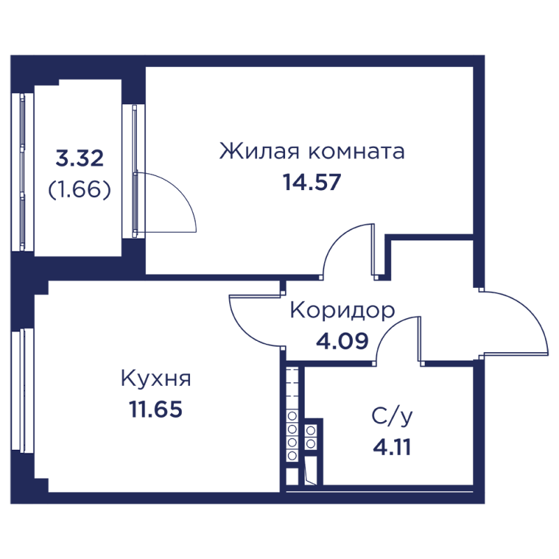 1 ккв 36,1 м²