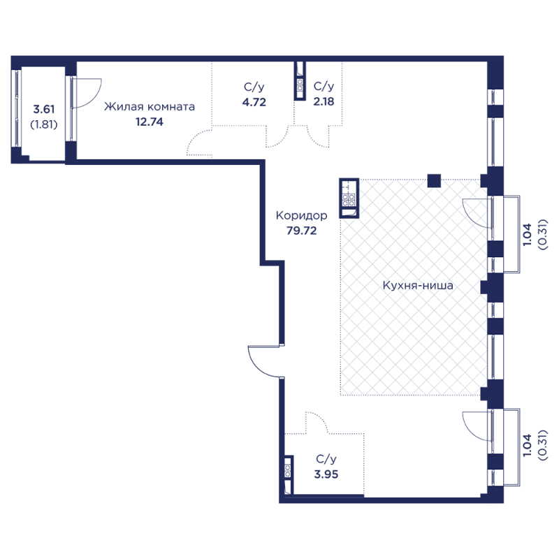 2 ккв (Евро) 105,7 м²