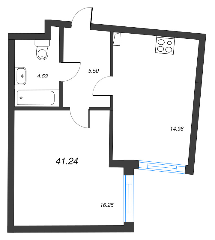 1 ккв 41,2 м²