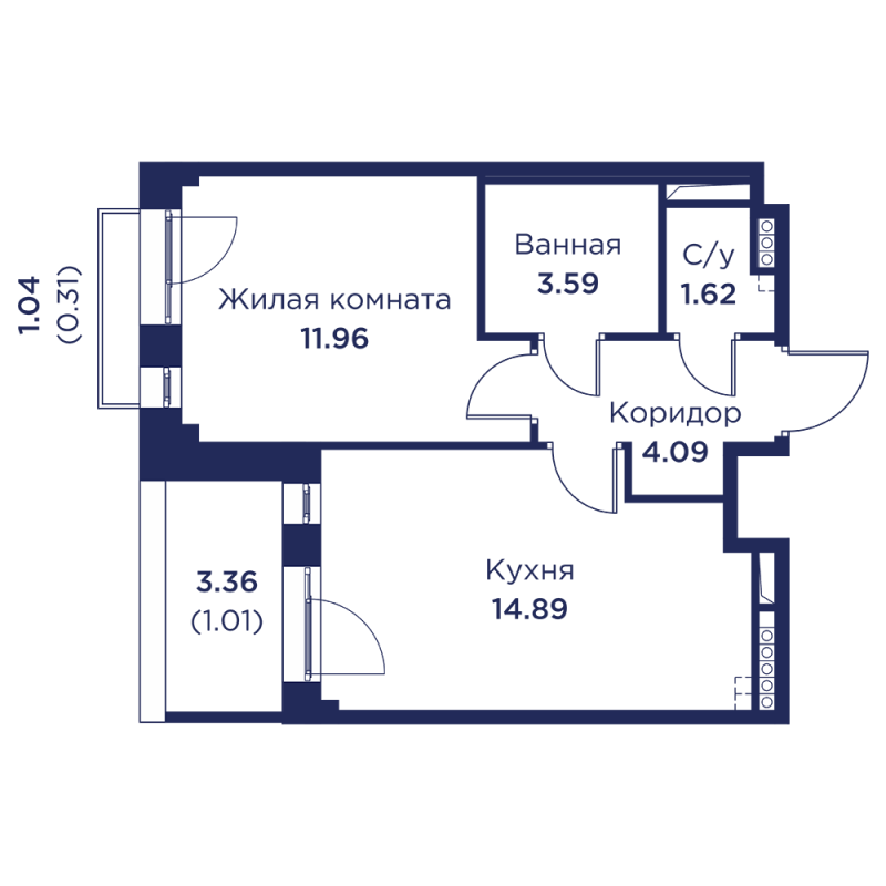 1 ккв 37,5 м²