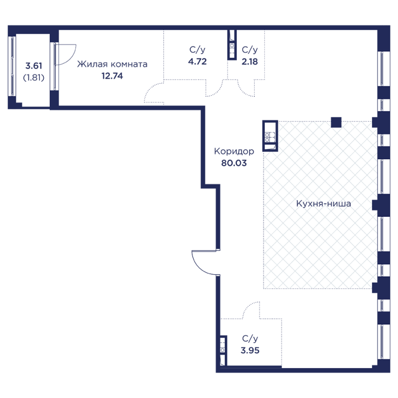 2 ккв (Евро) 105,4 м²