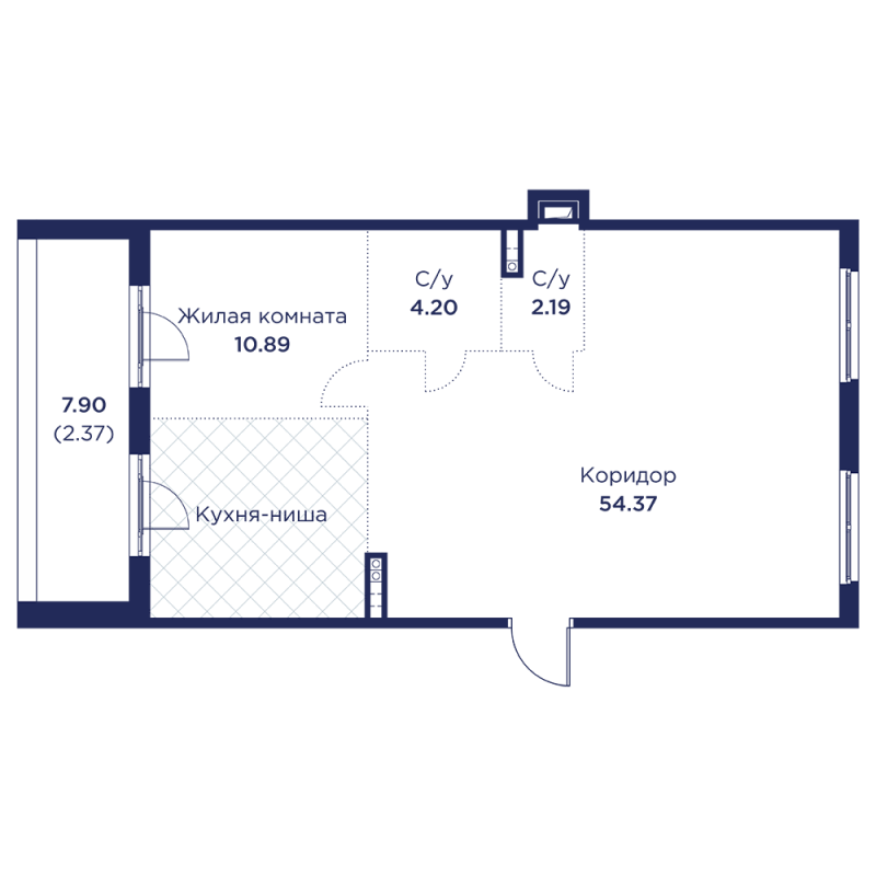 2 ккв (Евро) 74 м²
