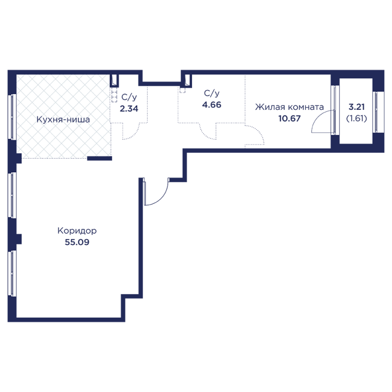 2 ккв (Евро) 74,4 м²