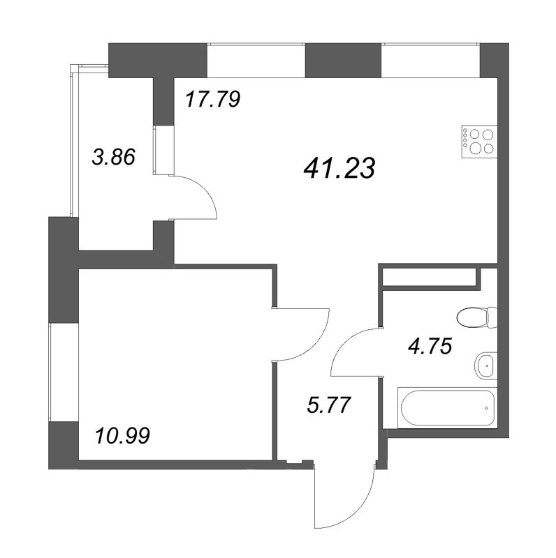 2 ккв (Евро) 41,2 м²