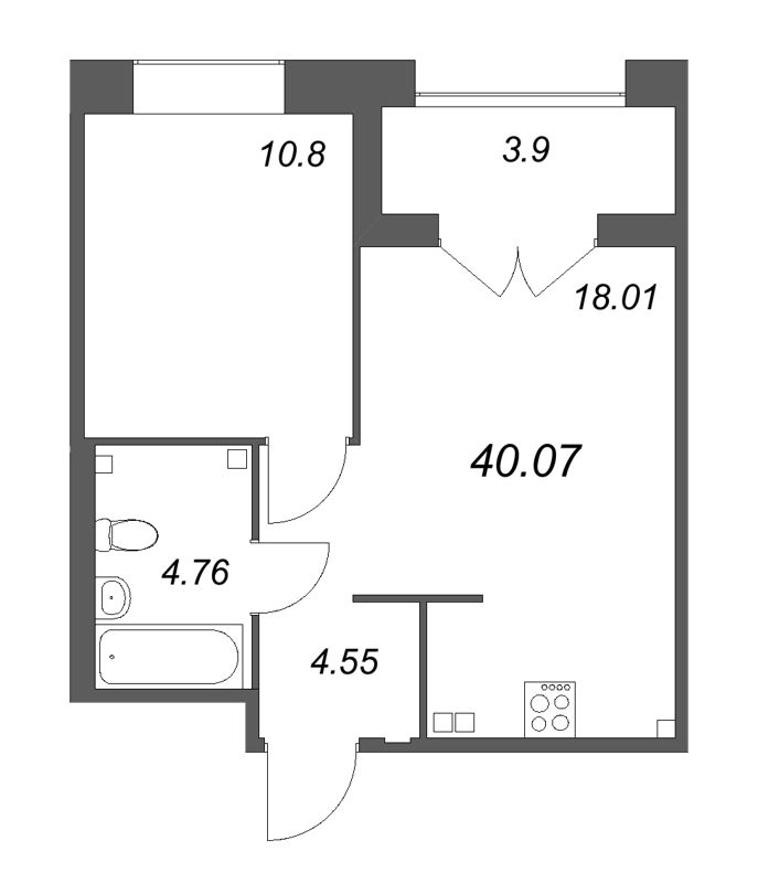 2 ккв (Евро) 40,1 м²