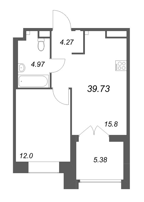 2 ккв (Евро) 39,7 м²