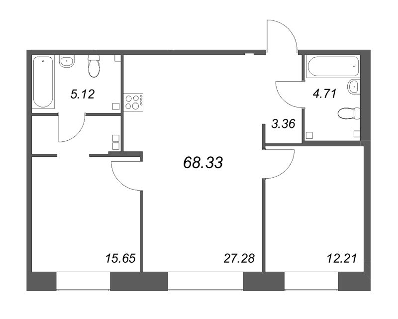3 ккв (Евро) 68,3 м²