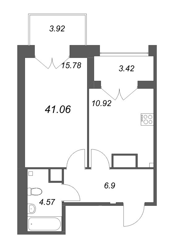 1 ккв 41,1 м²