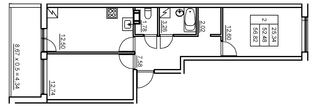 2 ккв 56,4 м²
