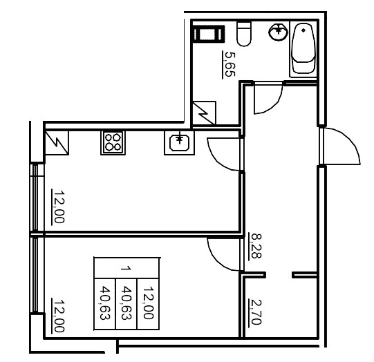 1 ккв 40,4 м²