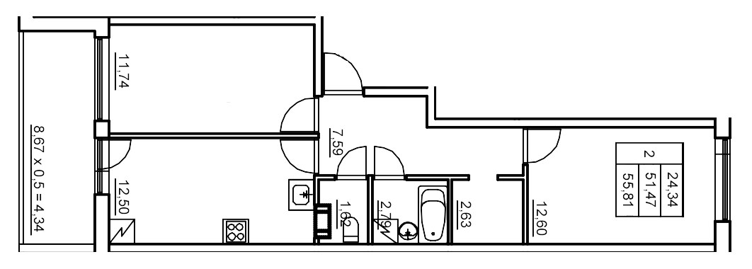 2 ккв 56,4 м²