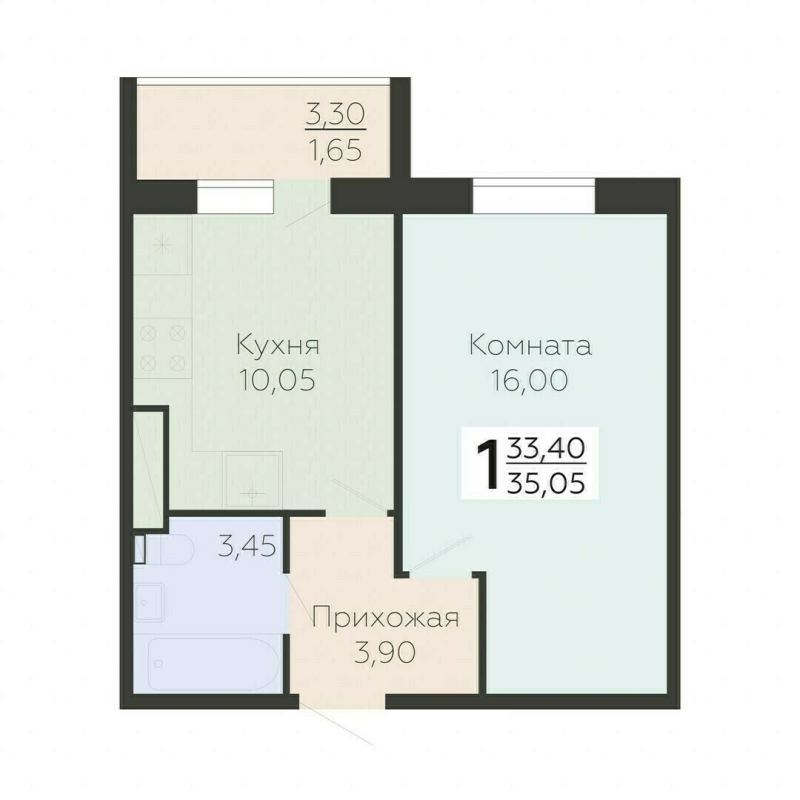 1 ккв 35,1 м²