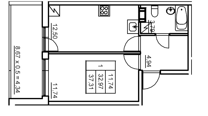 1 ккв 38,2 м²