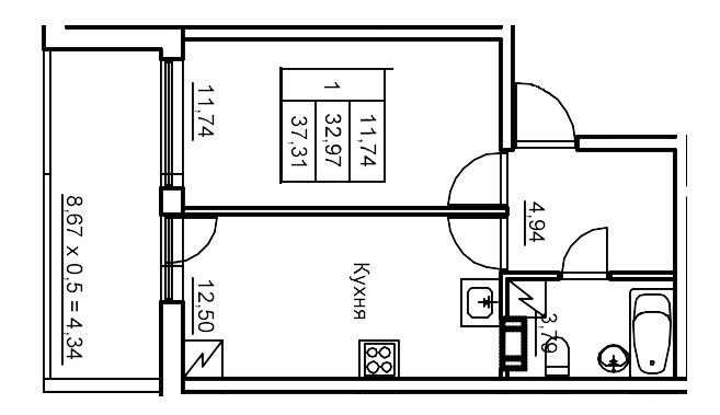 1 ккв 38,2 м²