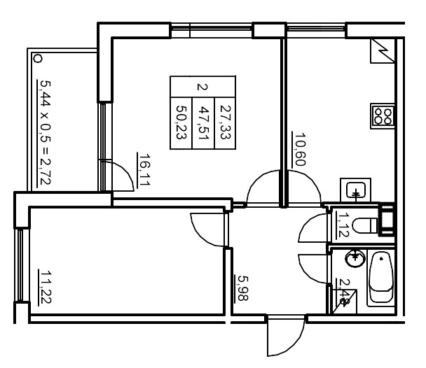2 ккв 51,2 м²