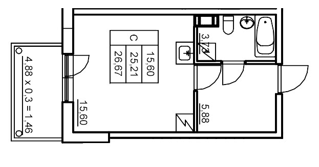 Студия 27,7 м²